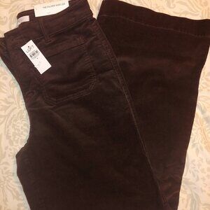 Loft Palmer Wide Leg brown corduroy pants size 4 NWT